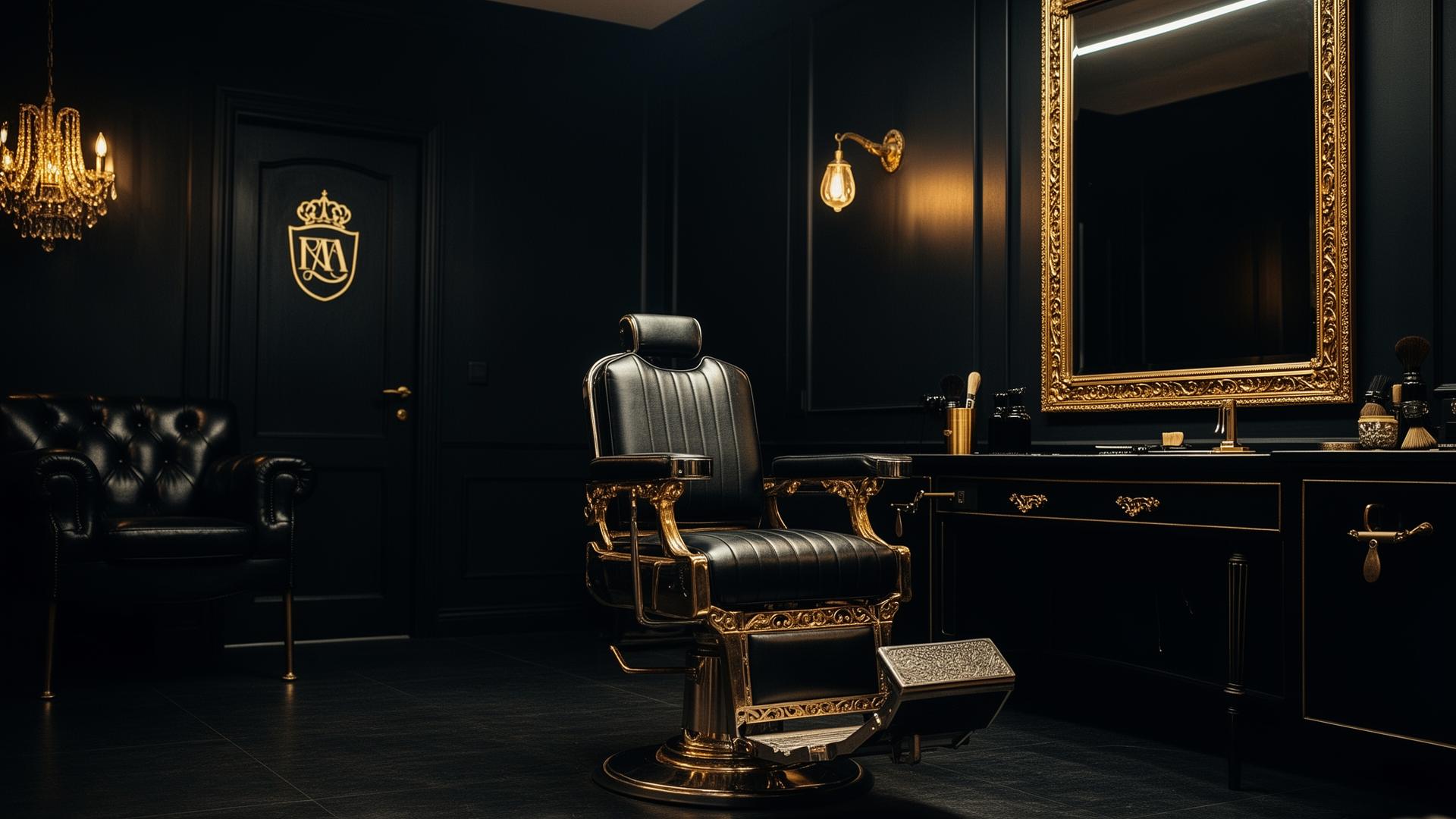Interior de barbería de lujo